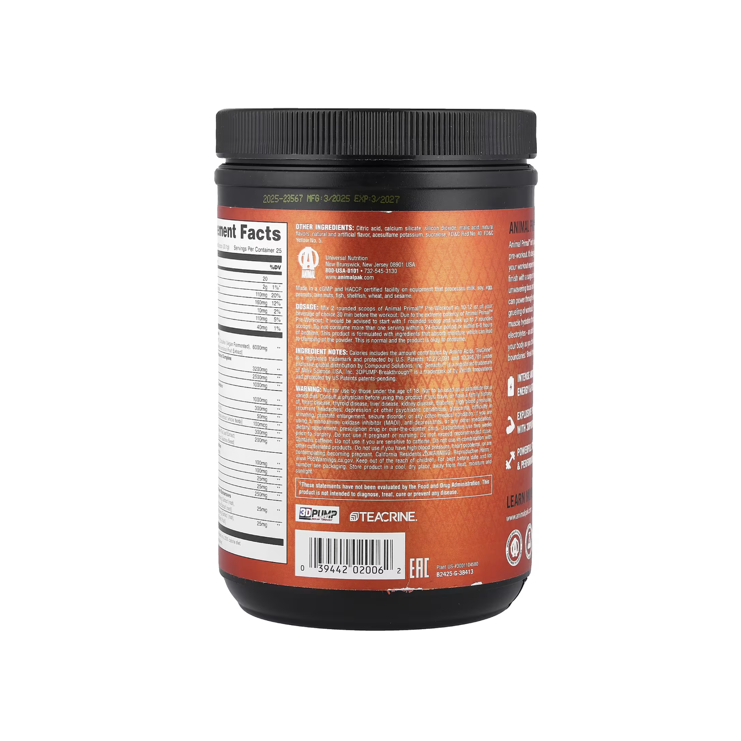 Animal Primal™ Pre-Workout Loaded Blood Orange (502.5 g)