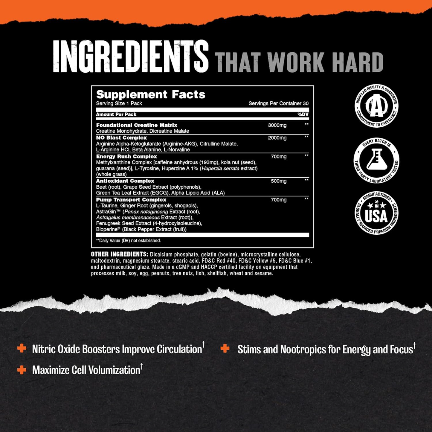 Animal Pump Pre-Workout ( Kreatinli ) Pill Packs / 30 Packs