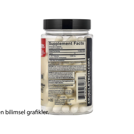 MuscleTech Peptide 185 - Anabolic Peptide - Hızlı Kas Gelişimi - 84 Capsules