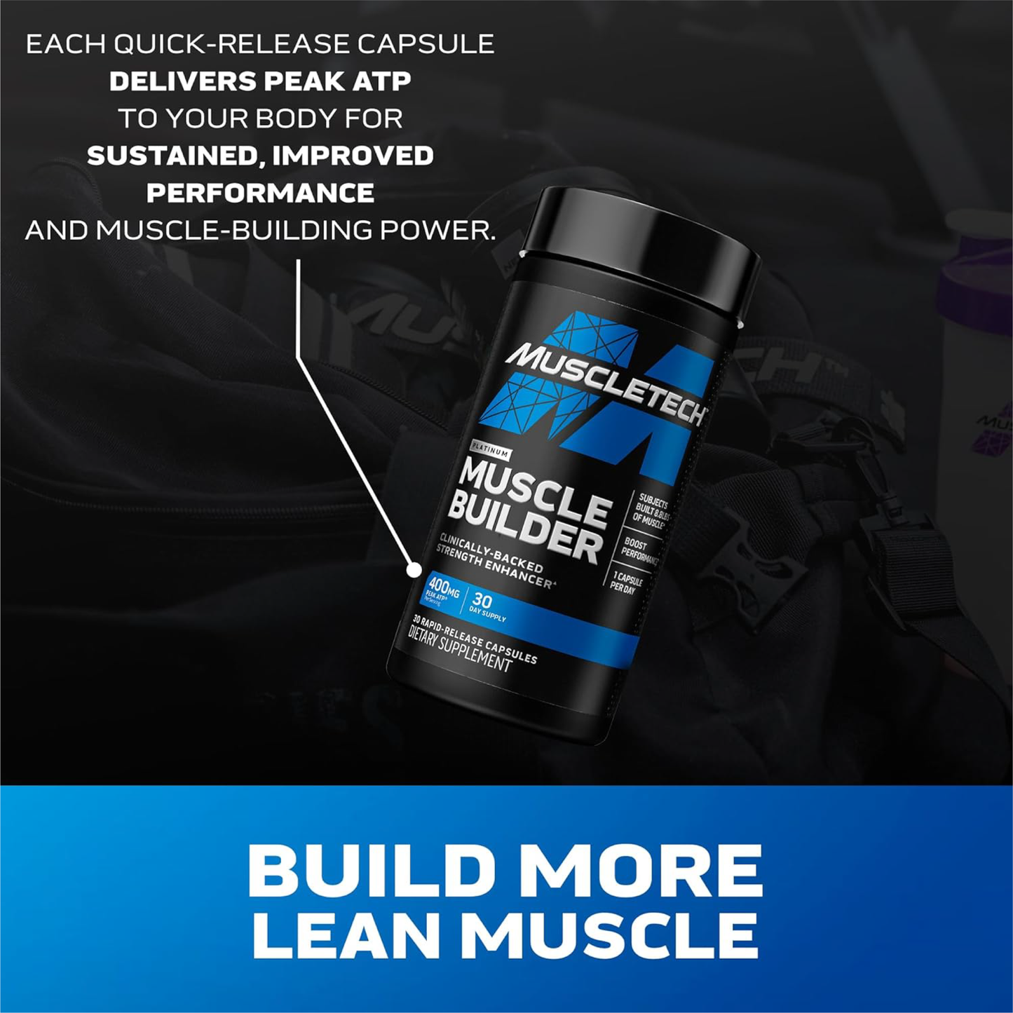 MuscleTech, Platinum Muscle Builder, 400 mg, 30/60 Rapid-Release Capsules