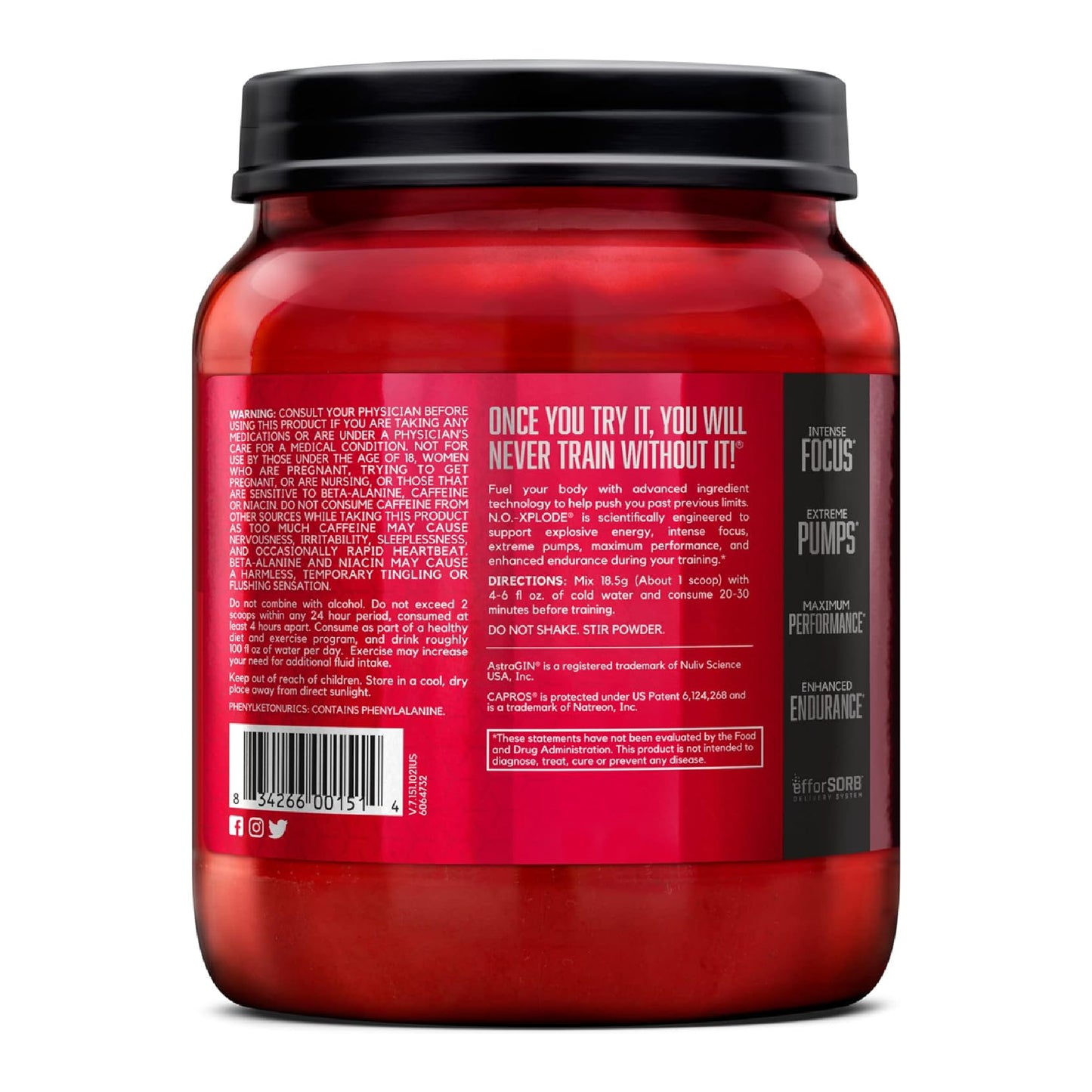 BSN NO-XPLODE Legendary 275Mg Caffeine Pre Workout
