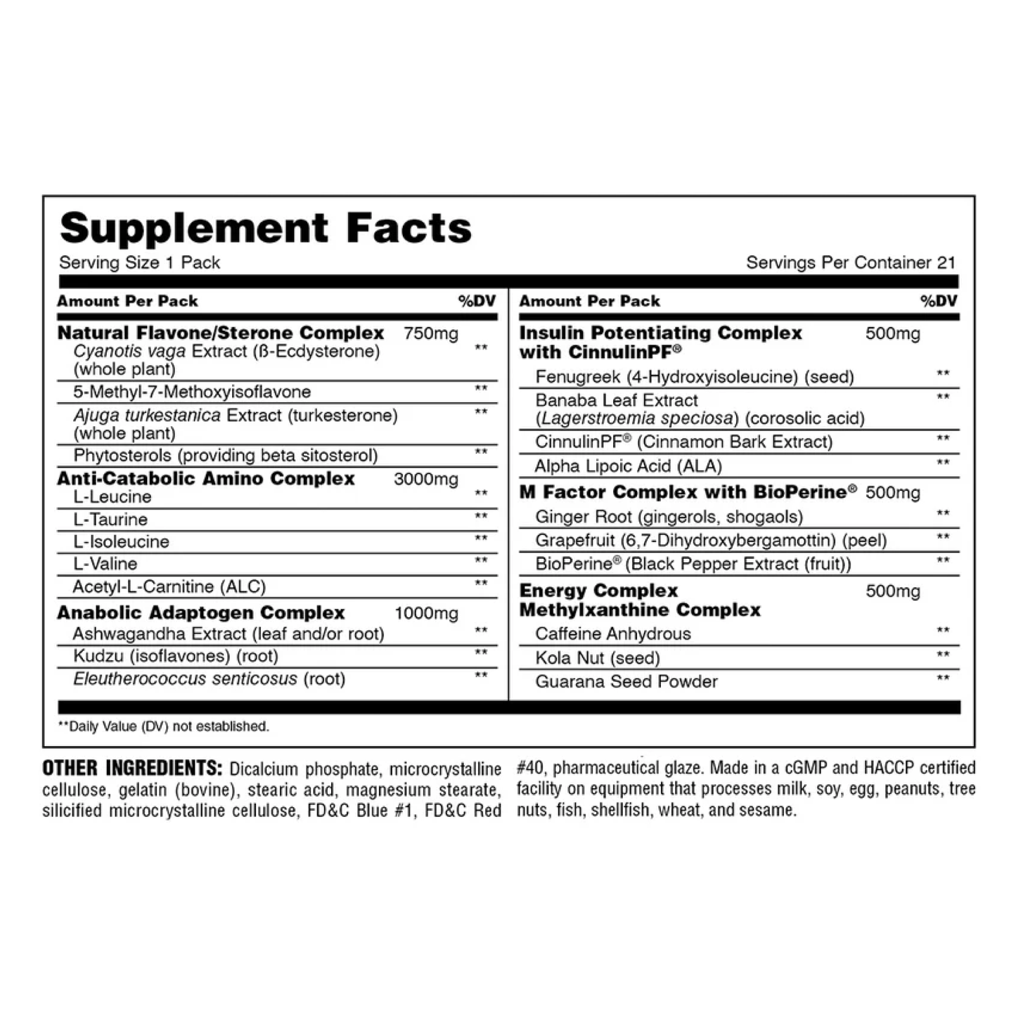 Animal M-Stak – Anabolik Kütle Artırıcı Takviye 21 Pill Packs