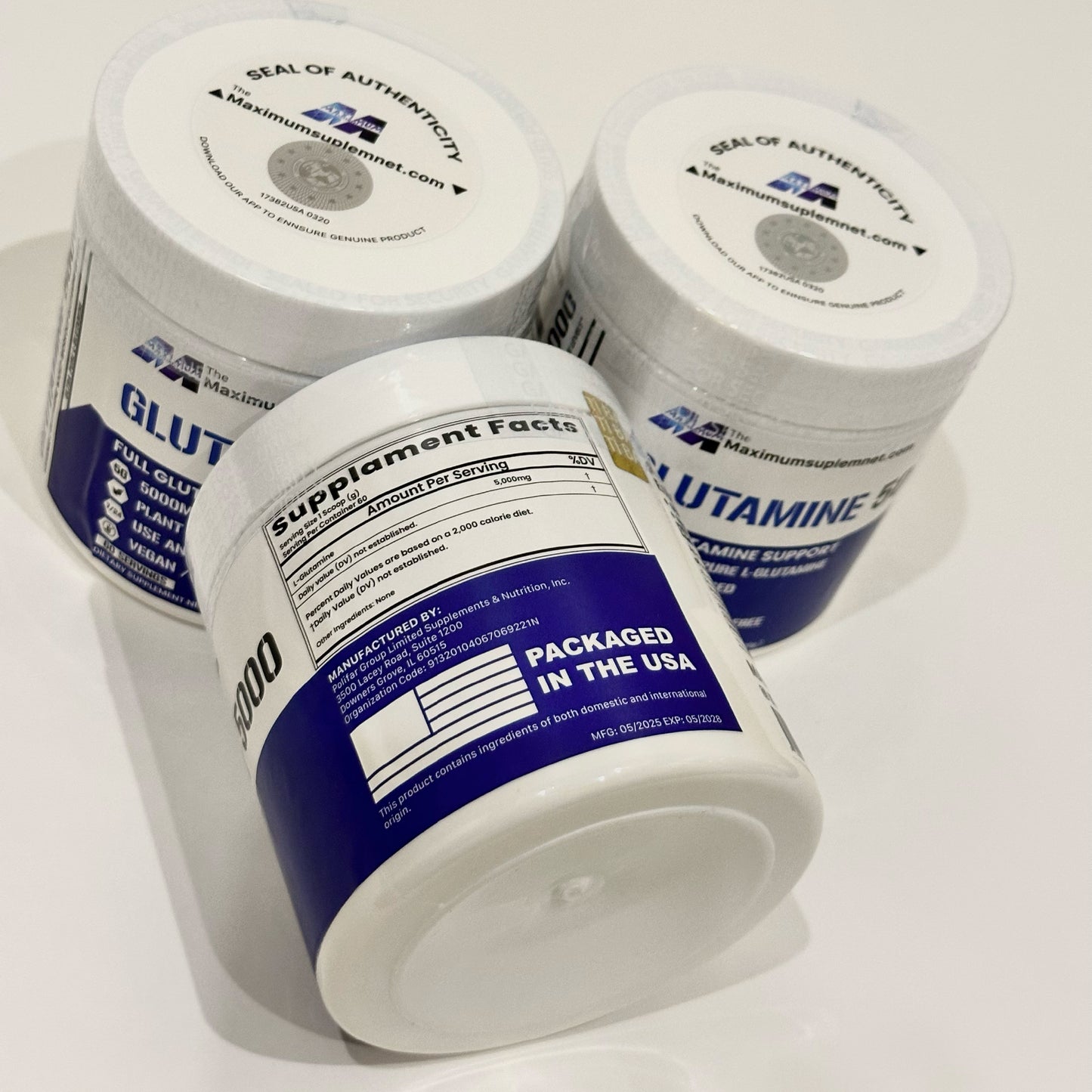 Maximumsuplement 5000 mg Saf L-Glutamin Tozu – 60 Servis