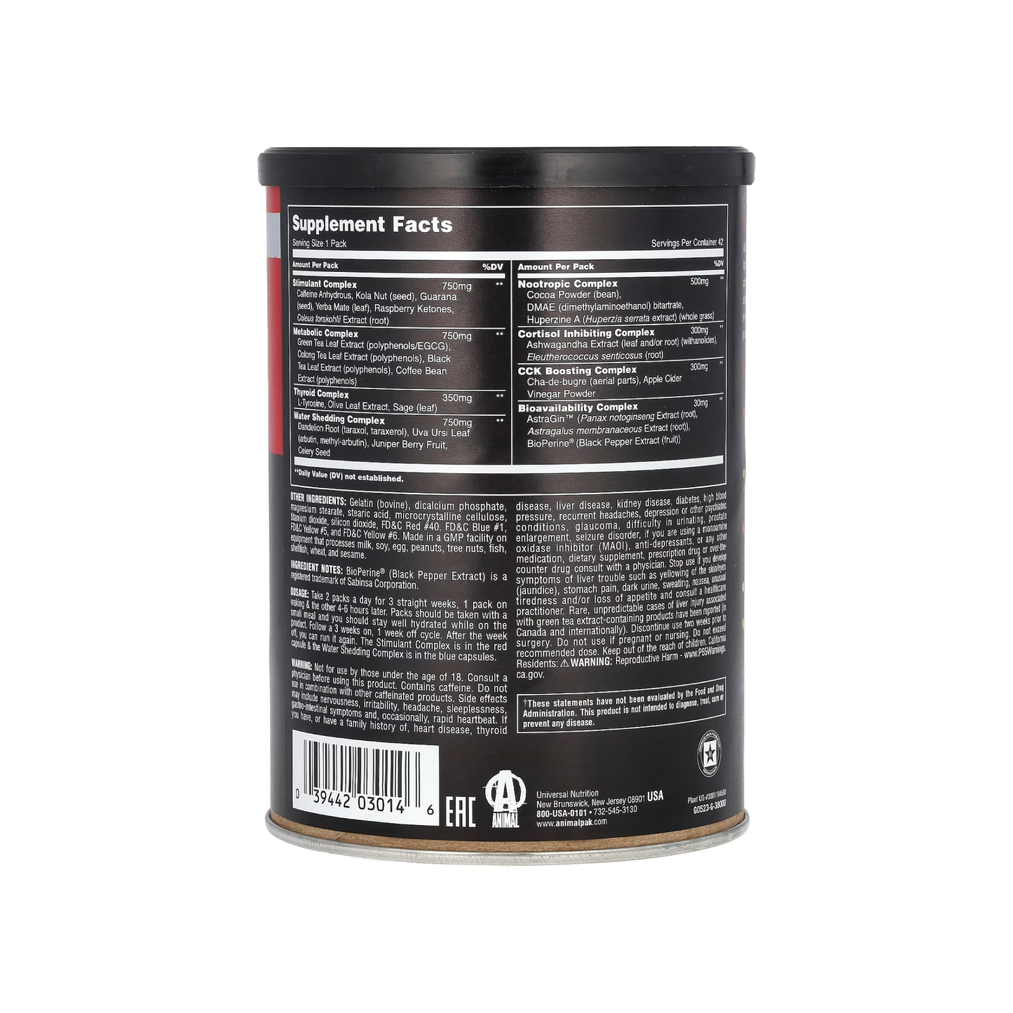 Animal Advanced Cuts – Termojenik Yağ Yakıcı 42 Pill Packs