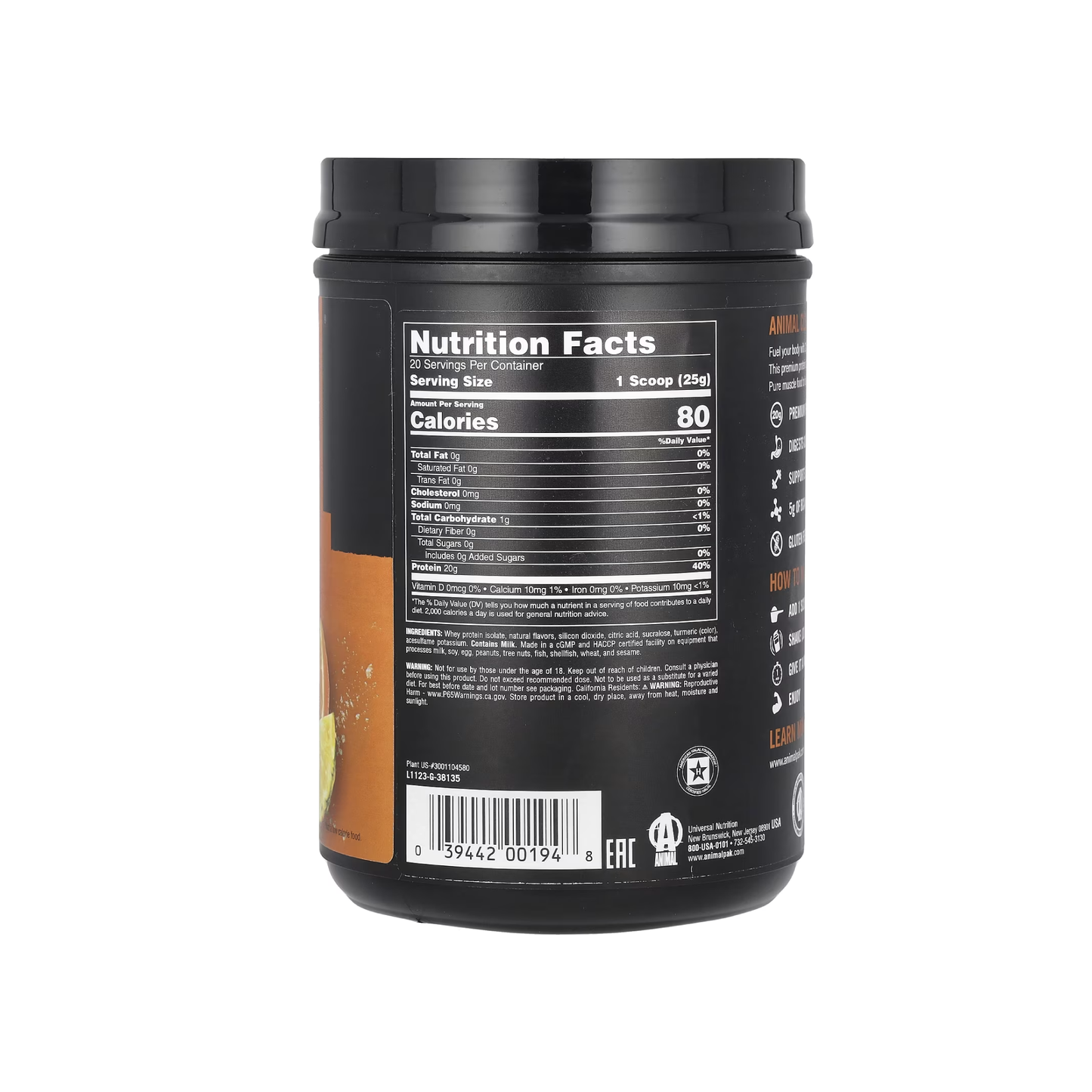 Animal Clear Whey Isolate Saf İzole Protein Tozu (500 g)