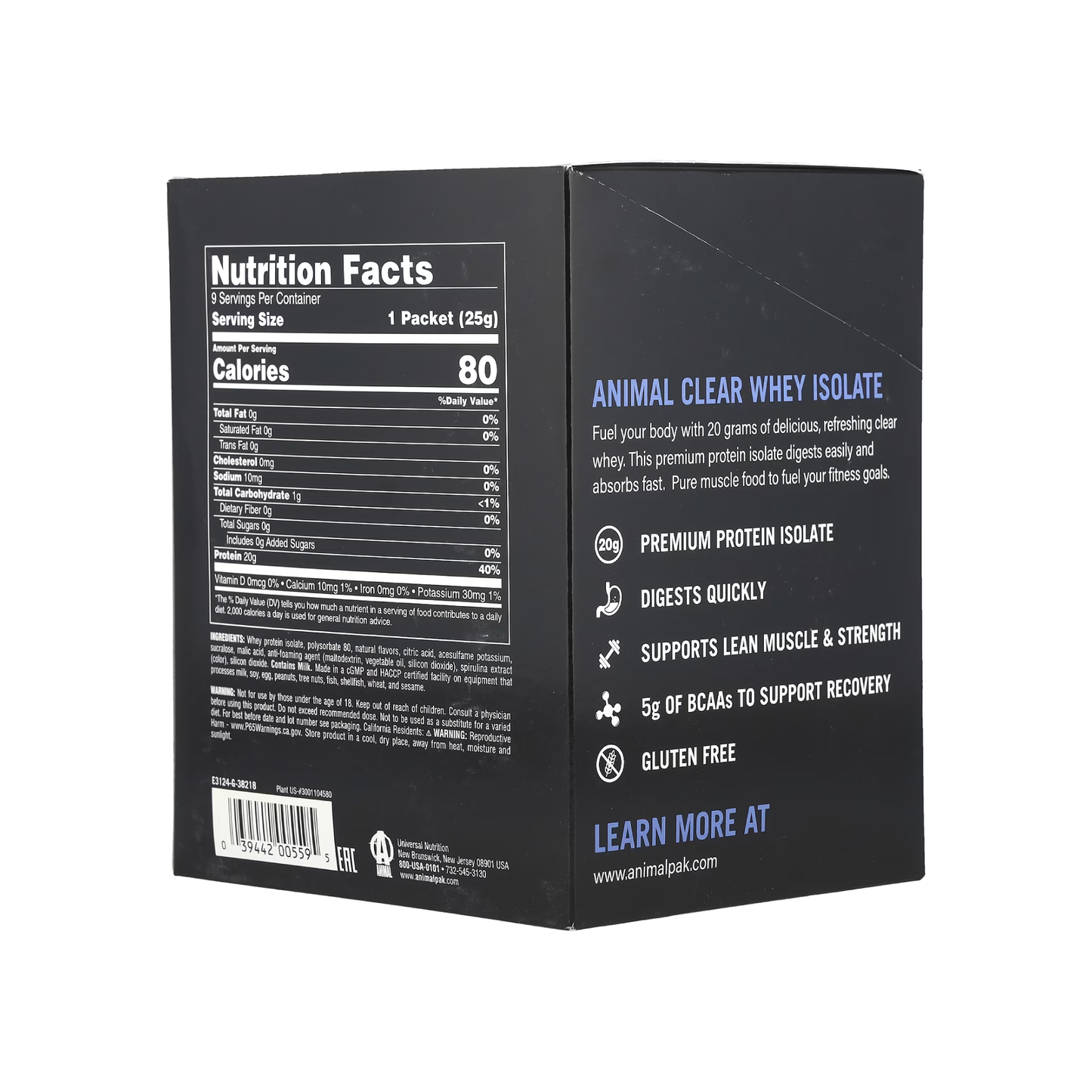 Animal Clear Whey Isolate Saf İzole Protein Tozu (500 g)