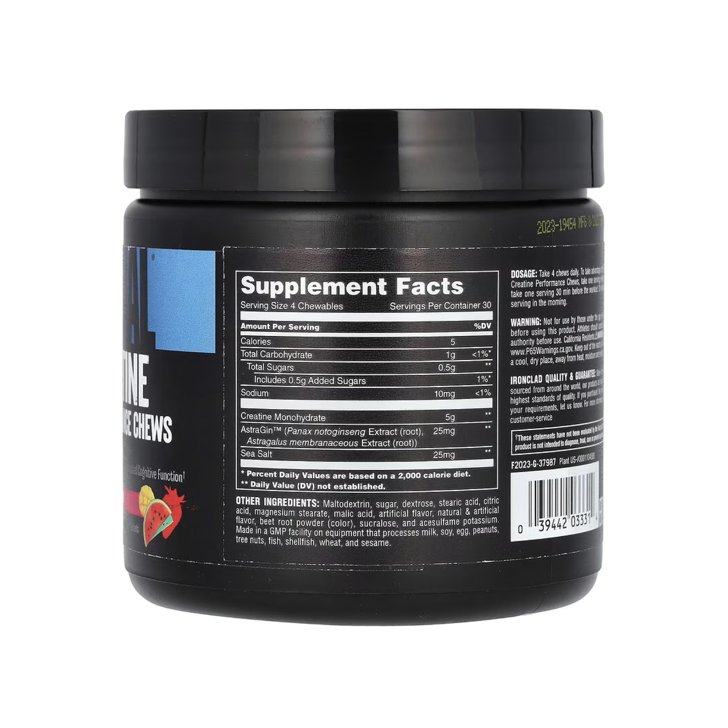 Animal Creatine Performance Chews Grape 120 Chewable Tablets