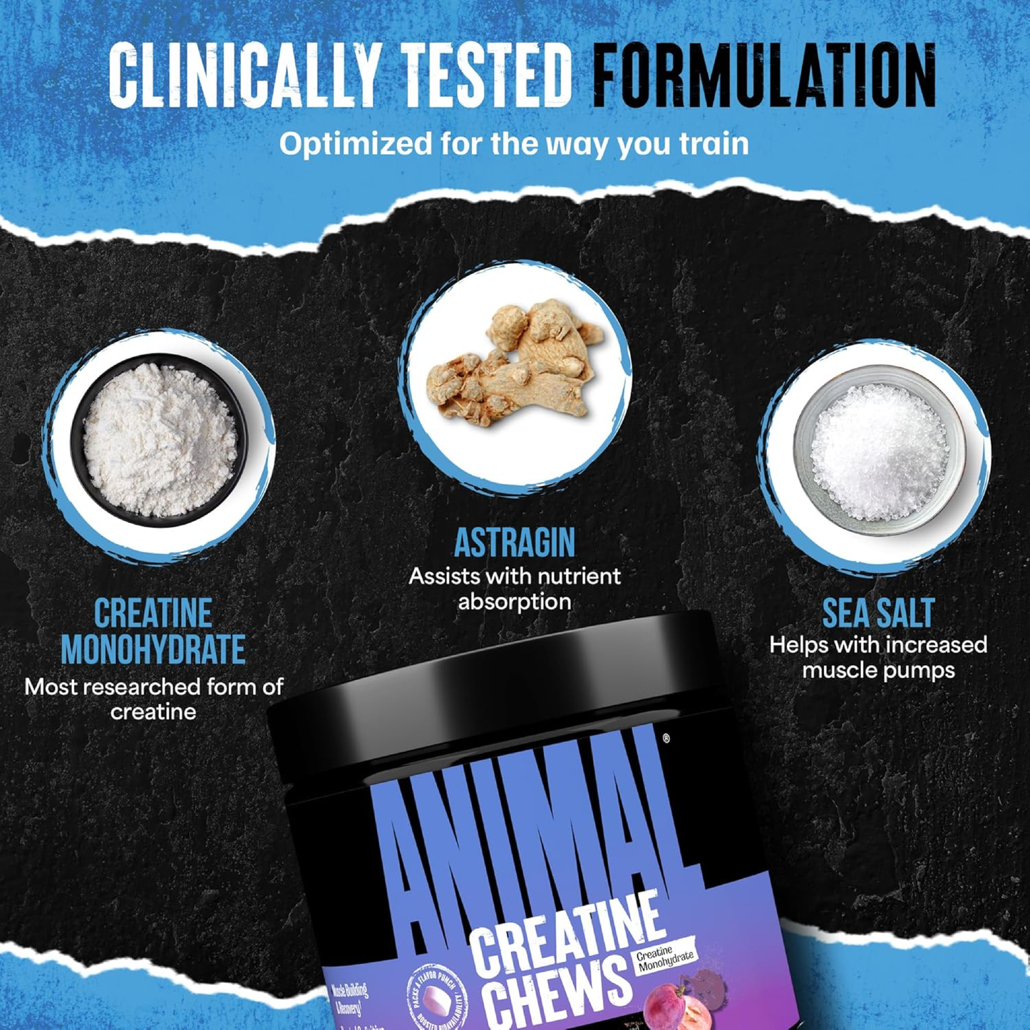 Animal Creatine Performance Chews Grape 120 Chewable Tablets