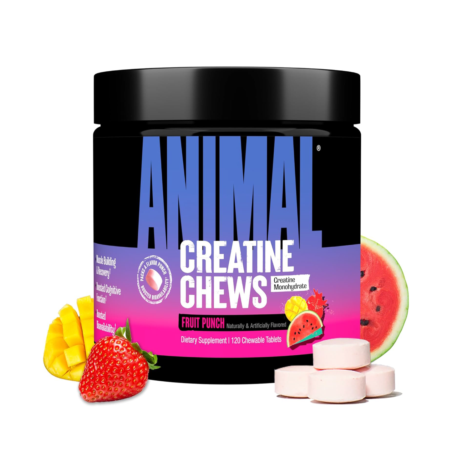 Animal Creatine Performance Chews Grape 120 Chewable Tablets