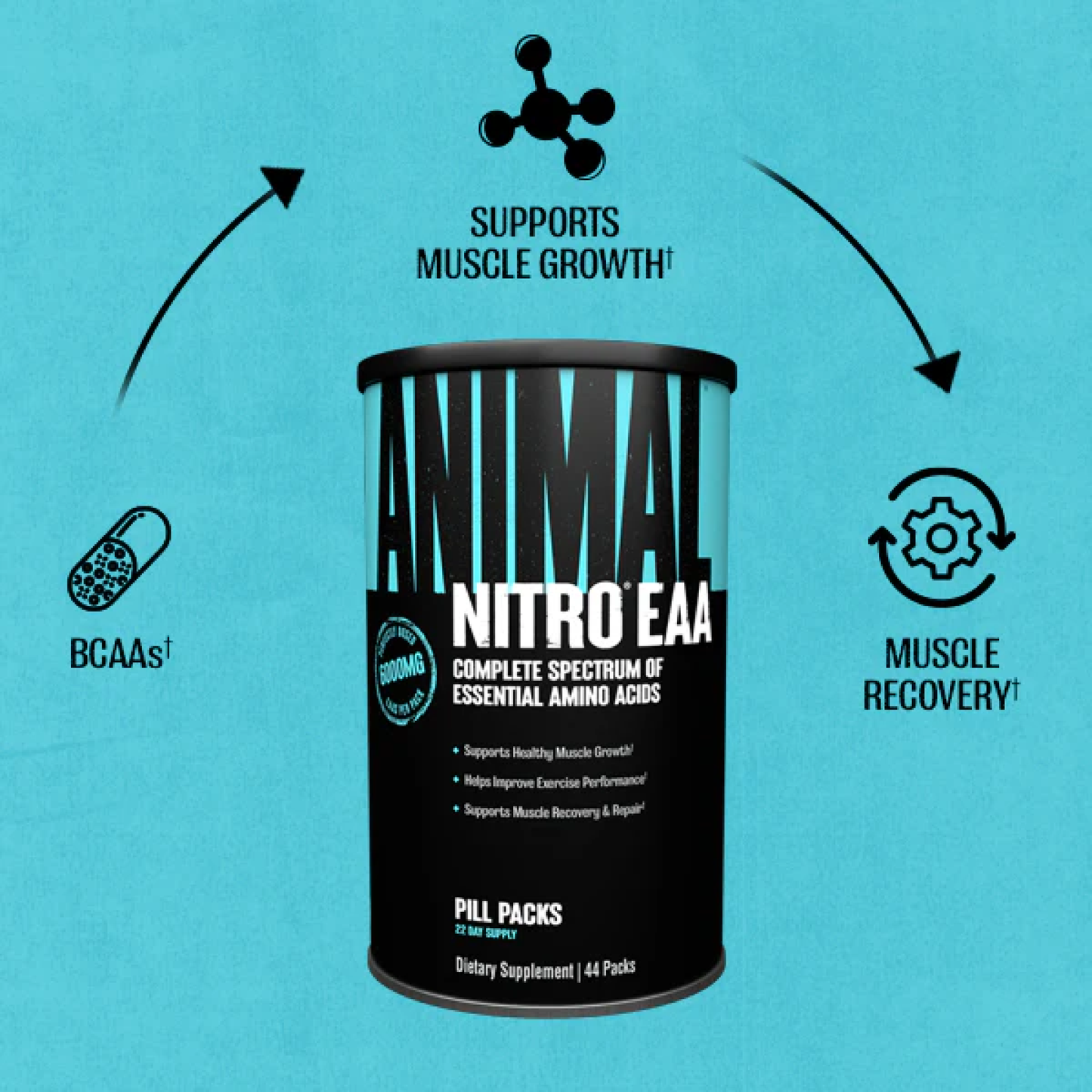 Animal, Nitro® EAA, Complete Spectrum of Essential Amino Acids, 44 Packs