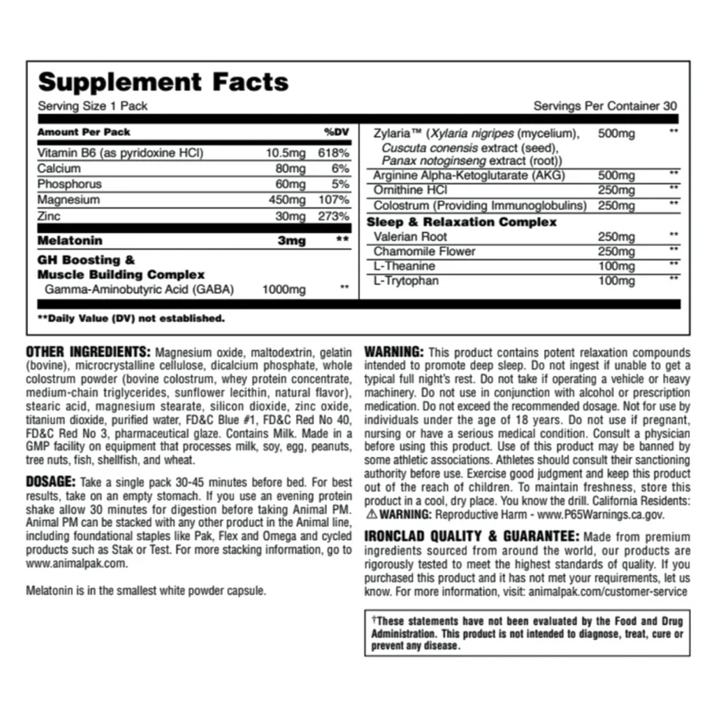 Animal, PM® Sleep & Nighttime Recovery, 30 Packs