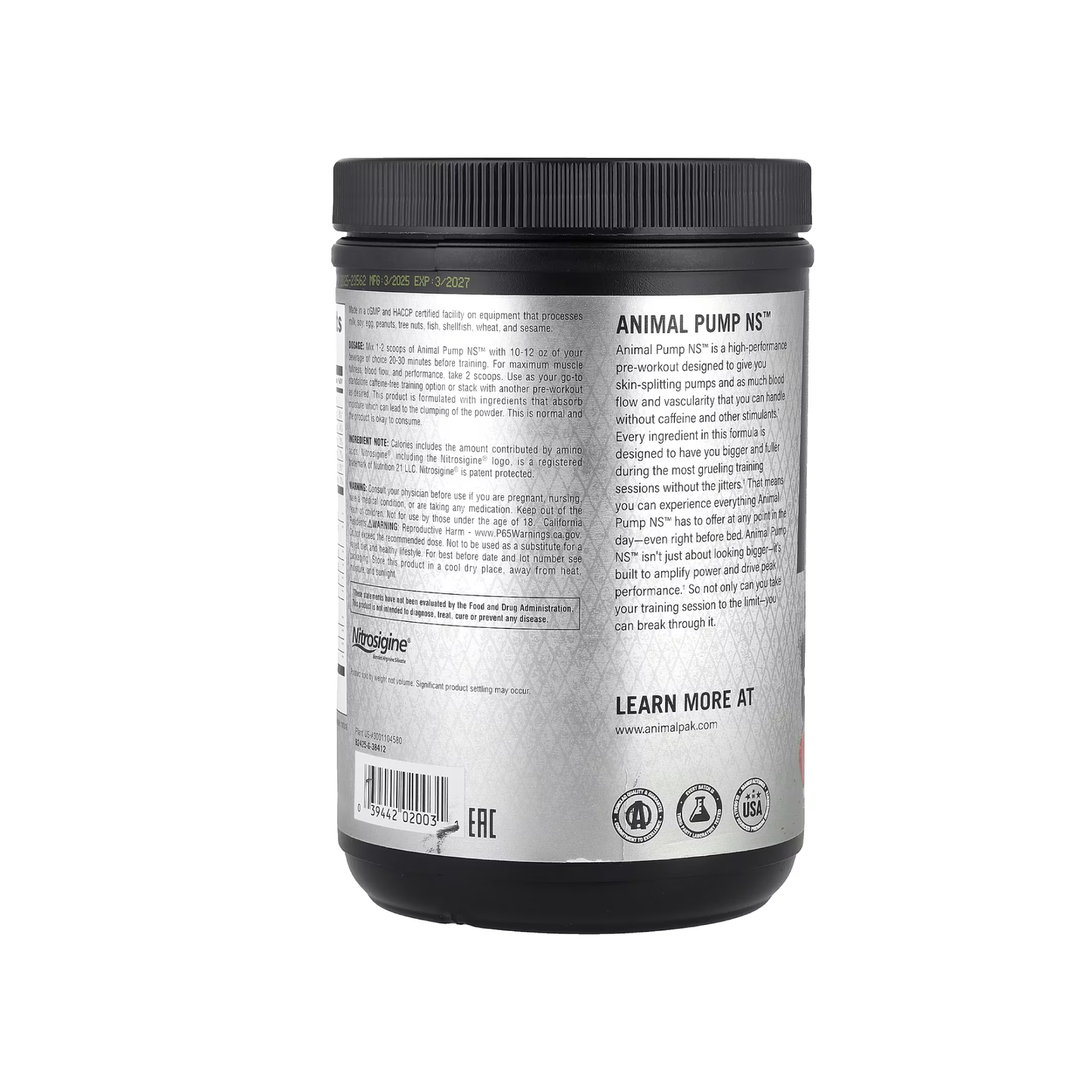 Animal Pump™ Pre-Workout Non-Stim Kafeinsiz (440 g)