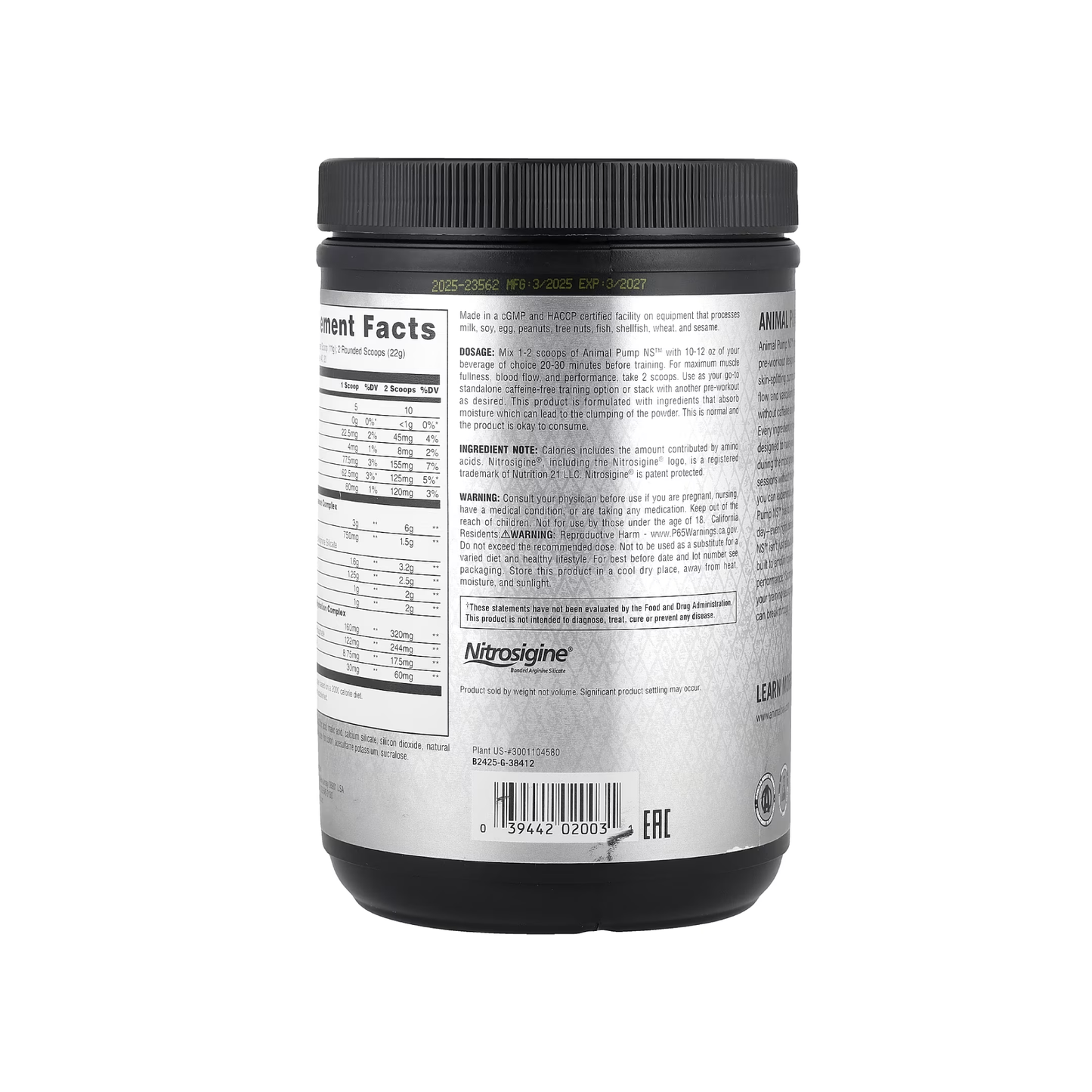 Animal Pump™ Pre-Workout Non-Stim Kafeinsiz (440 g)