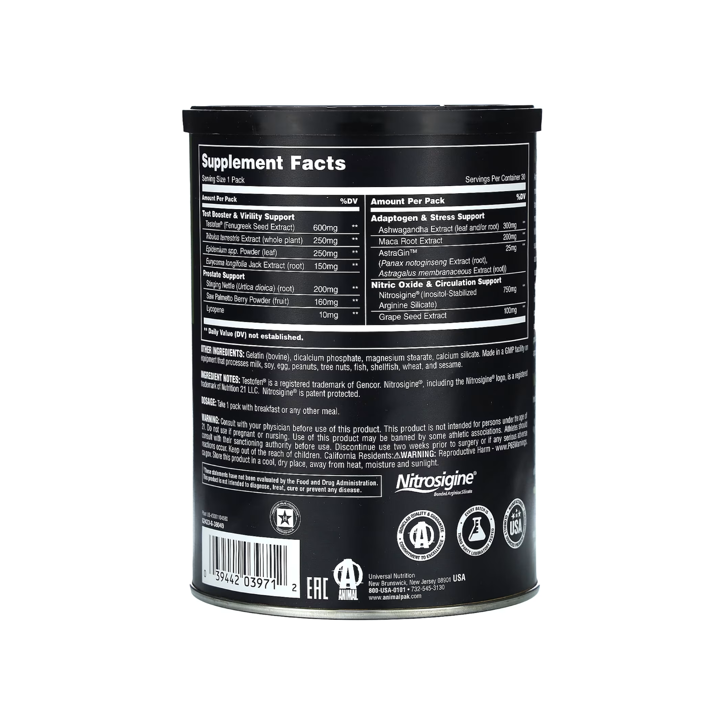 Animal TNT+  Testosteron & Enerji Desteği Erkeklere Özel 30 Packs