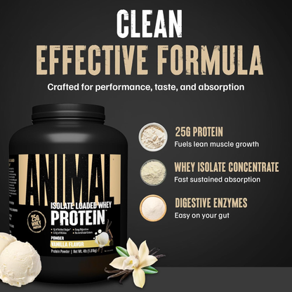 Animal Isolate Whey  İzole Protein Tozu Yüksek Saflık (540 g, 907 g, 1.81 kg)