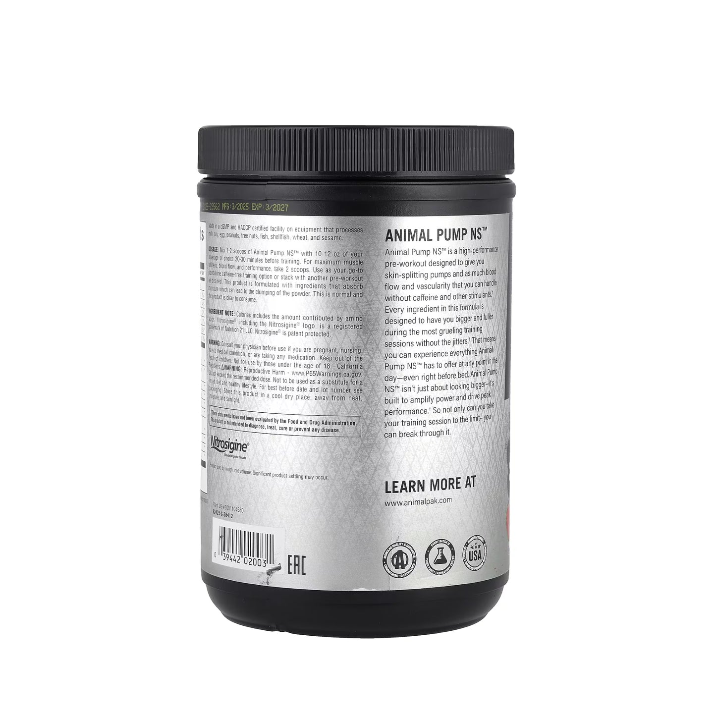 Animal, Pump™ Pre-Workout, Non-Stim 40 Service