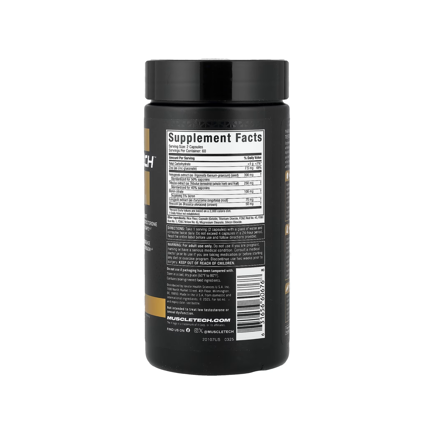 MuscleTech, AlphaTest™ Testosteron Takviyesi Capsules Formül