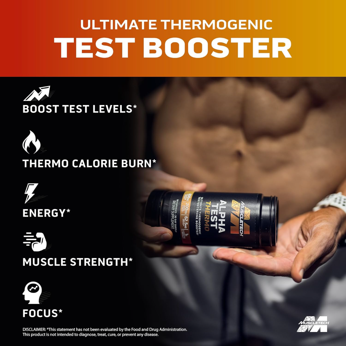 MuscleTech, AlphaTest™ Thermo, 90/180 Capsules | Testosteron & Yağ Yakıcı
