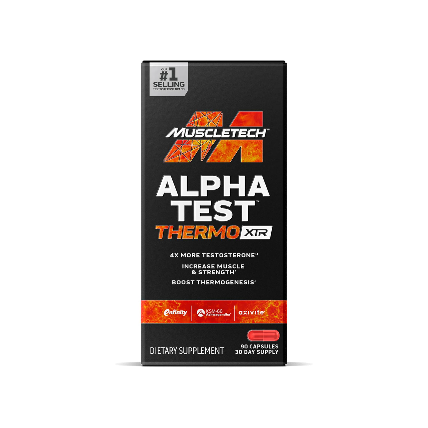 MuscleTech, AlphaTest™ Thermo XTR 90 Capsules | Testosteron Boster & Yağ Yakıcı (90 Kapsül)