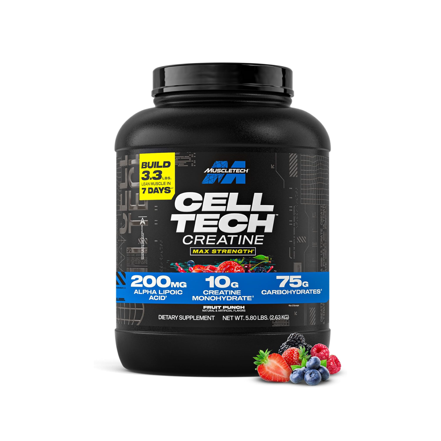 MuscleTech, Cell-Tech™ Max Strength Creatine 100% Saf Mikronize Kreatin Monohidrat ( 2.63kğ / 1.32 kğ )