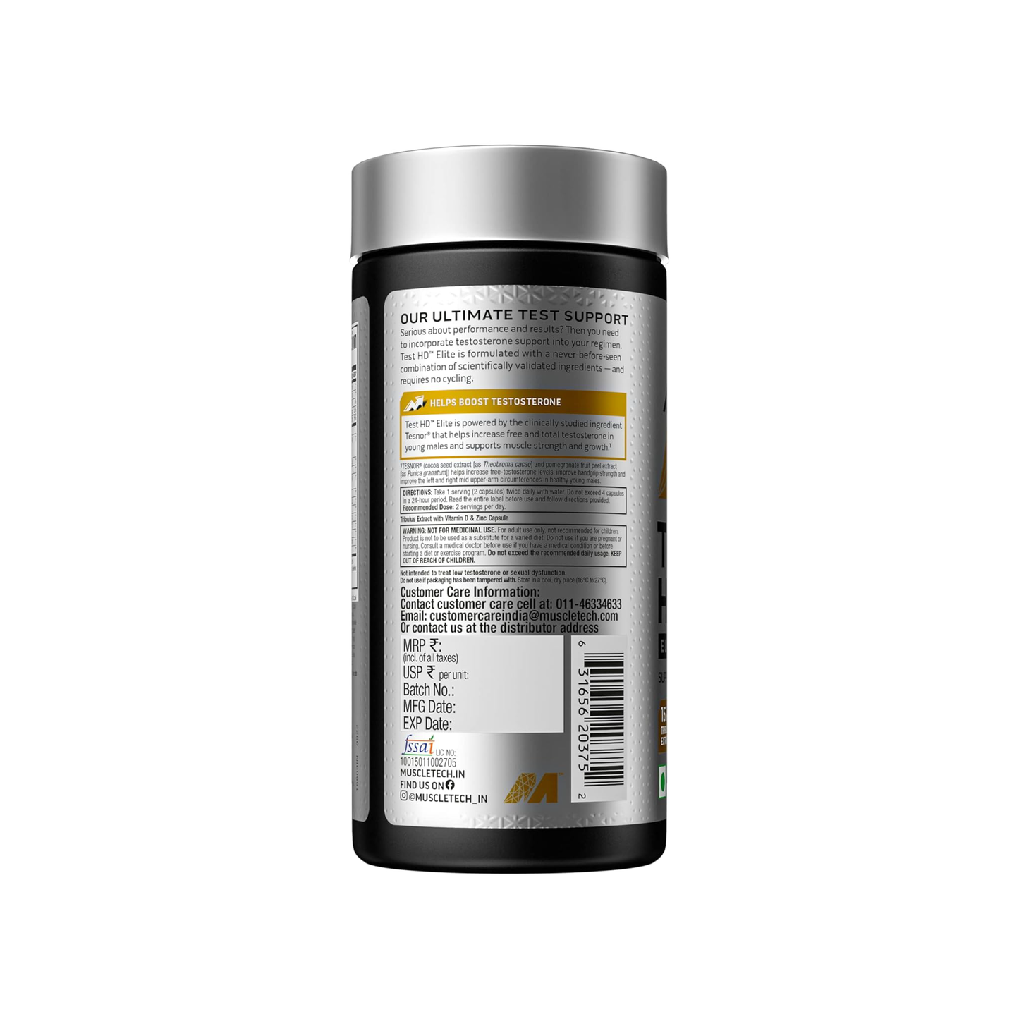 MuscleTech Test HD Elite Serbest Testosteron Güçlendirici - 120 Kapsül